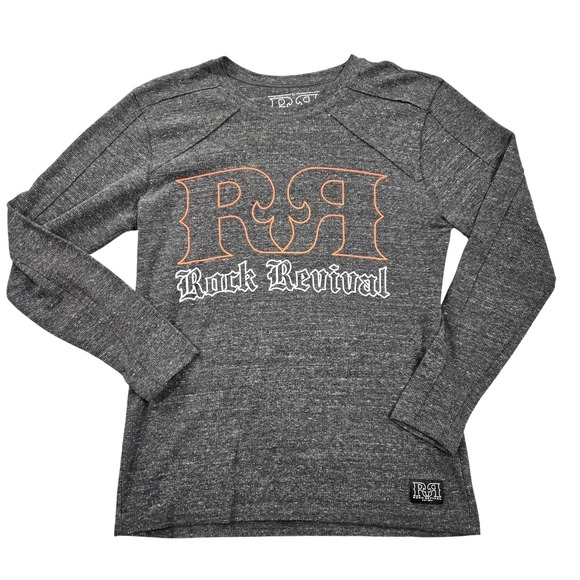 Rock Revival Other - Rock Revival Shirt Mens Large Gray Long Sleeve Thermal Logo Made USA
